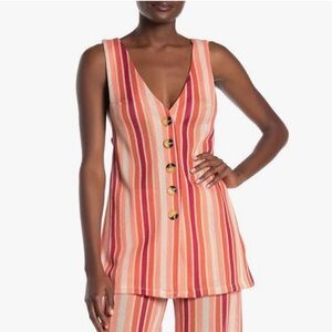 NWT Free People Bridget Stripe Sunset Top Size XS